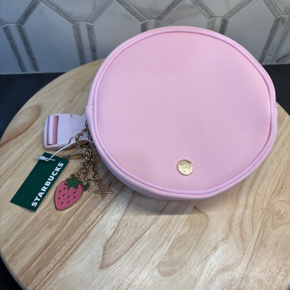 Starbucks Pink Drink โ26 Limited Edition Belt Bag w/ Strawberry & Star Bag Charm